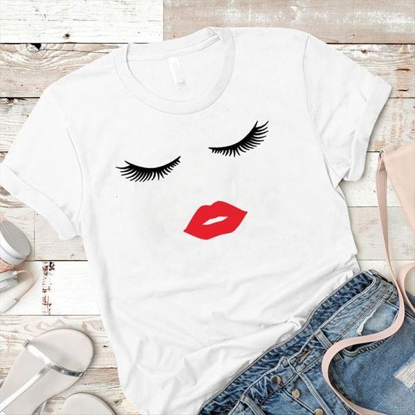 beauty eye lashes red womens lips print vintage casual short sleeve o neck ladies white
beauty eye lashes red womens lips print vintage casual short sleeve o neck ladies white