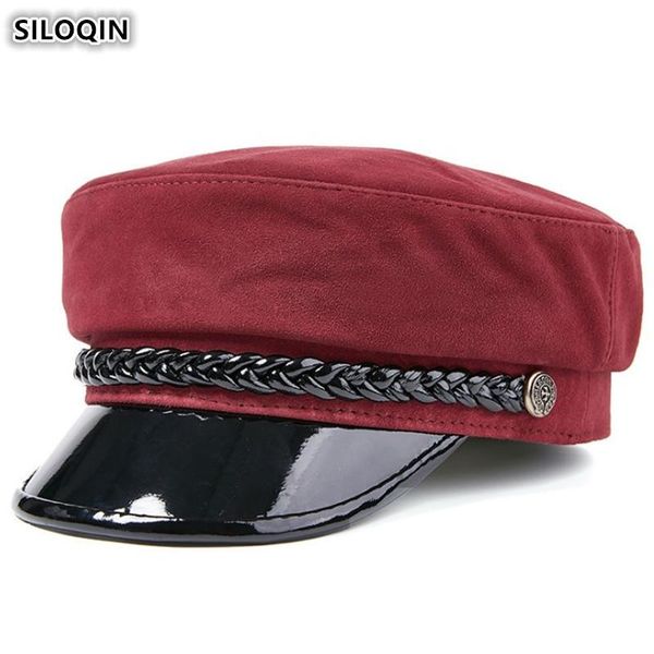 berets siloqin women's flat caps army military hats sheepskin leather cap elegant lady genuine hat fashion brands female, Blue;gray
berets siloqin women's flat caps army military hats sheepskin leather cap elegant lady genuine hat fashion brands female, Blue;gray
