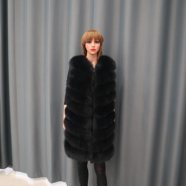 women's fur & faux natural real vest 2021 winter long thick women jacket pockets down coats for, Black
women's fur & faux natural real vest 2021 winter long thick women jacket pockets down coats for, Black