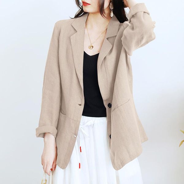 women's suits & blazers women elegant blazer office lady 2022 spring cotton long sleeve button up coat casual solid loose oversized o, White;black
women's suits & blazers women elegant blazer office lady 2022 spring cotton long sleeve button up coat casual solid loose oversized o, White;black