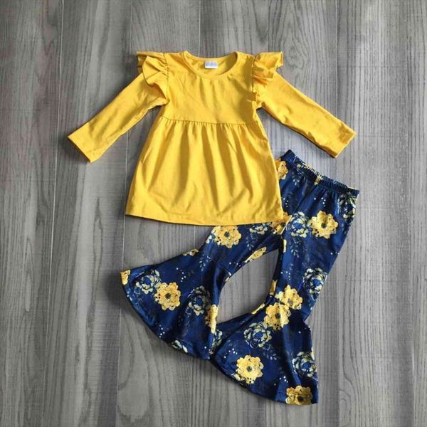 baby girls cotton navy floral mustard bell bottoms pants set outfits children clothes ruffles boutique kidswear, White
baby girls cotton navy floral mustard bell bottoms pants set outfits children clothes ruffles boutique kidswear, White