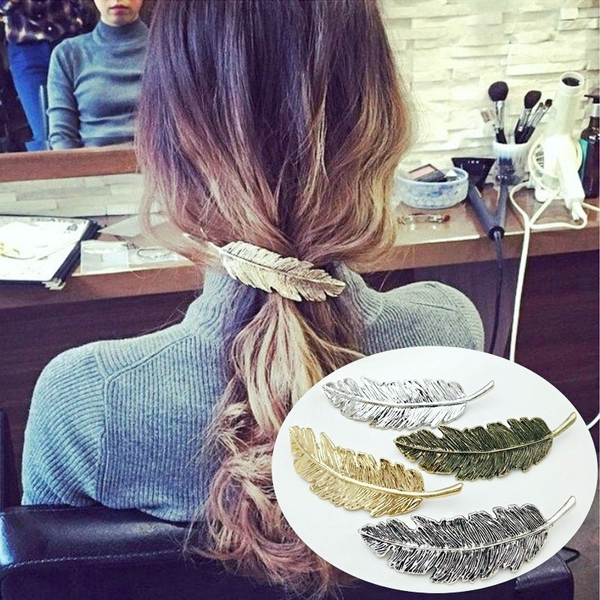 korea new styles fashion metal feather hairpin hair clips satement hairpin hairwear accessories women jewelry retro design newest, Golden;silver
korea new styles fashion metal feather hairpin hair clips satement hairpin hairwear accessories women jewelry retro design newest, Golden;silver