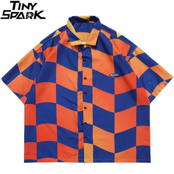hip hop gradient hawaiian shirt streetwear harajuku plaid print 2021 men summer short sleeve casual beach thin men's shirts, White;black
hip hop gradient hawaiian shirt streetwear harajuku plaid print 2021 men summer short sleeve casual beach thin men's shirts, White;black