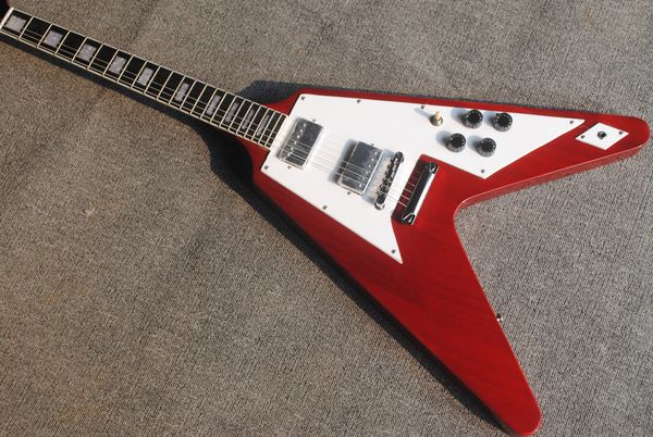 customizable electric guitar, custom style v-shaped musical instrument, with ne-colored diapason design