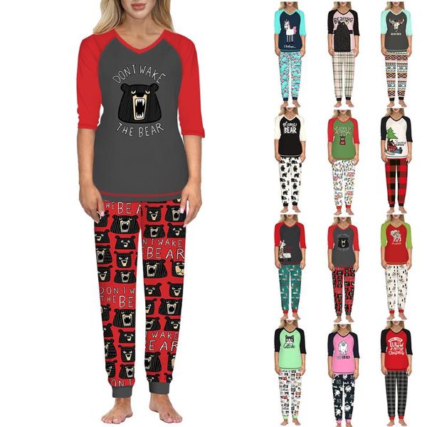 women's two piece pants women christmas digital printed outfits middle sleeve t shirt set, White
women's two piece pants women christmas digital printed outfits middle sleeve t shirt set, White