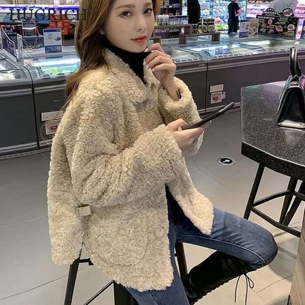 women's fashion lamb wool short coat casual lapel autumn all-match jackets, Black;brown
women's fashion lamb wool short coat casual lapel autumn all-match jackets, Black;brown