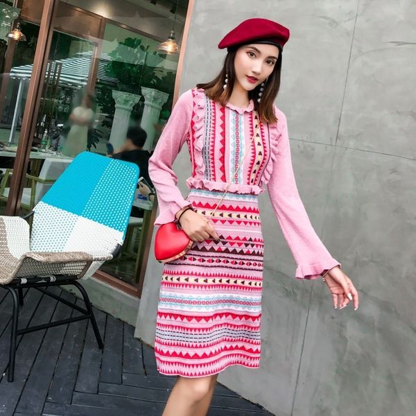spring autumn sweet striped rainbow pink knitting dress ladies long sleeve frilly nightgown s2ip, Black;gray
spring autumn sweet striped rainbow pink knitting dress ladies long sleeve frilly nightgown s2ip, Black;gray