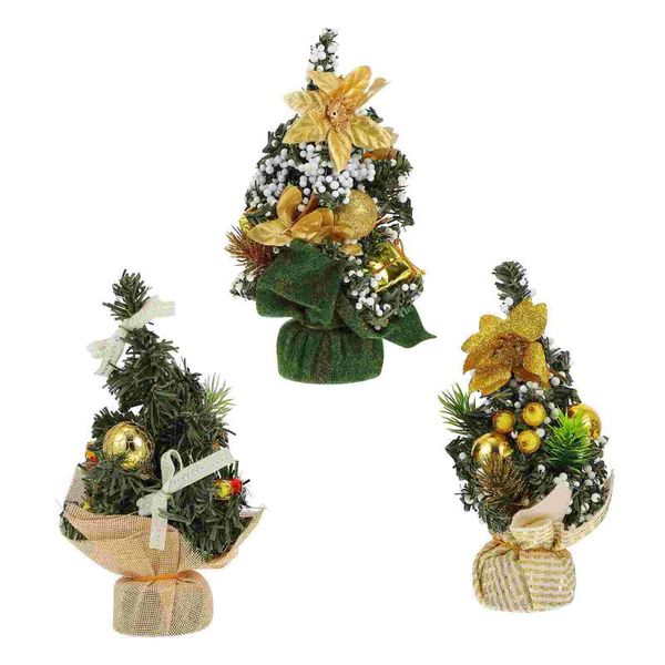 christmas decorations 3pcs mini desktable decorative tree festival ornaments