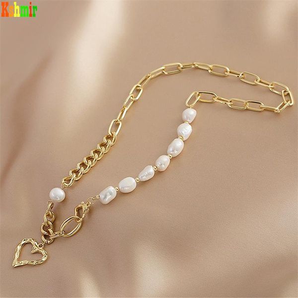 chains kshmir freshwater pearl heart-shaped metal necklace female simple temperament choker chain vintage collarbone jewelry gift, Silver
chains kshmir freshwater pearl heart-shaped metal necklace female simple temperament choker chain vintage collarbone jewelry gift, Silver