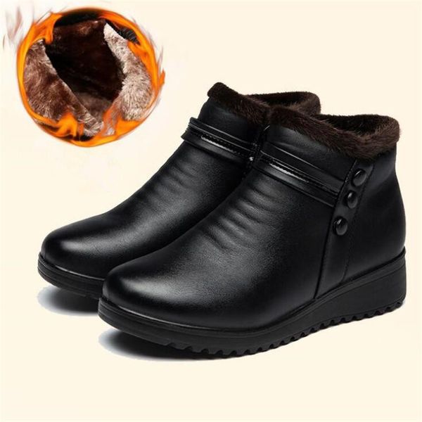 boots 2021 winter genuine leather wedge heels women snow famale non-slip warm fur ankle women's casual shoes, Black
boots 2021 winter genuine leather wedge heels women snow famale non-slip warm fur ankle women's casual shoes, Black
