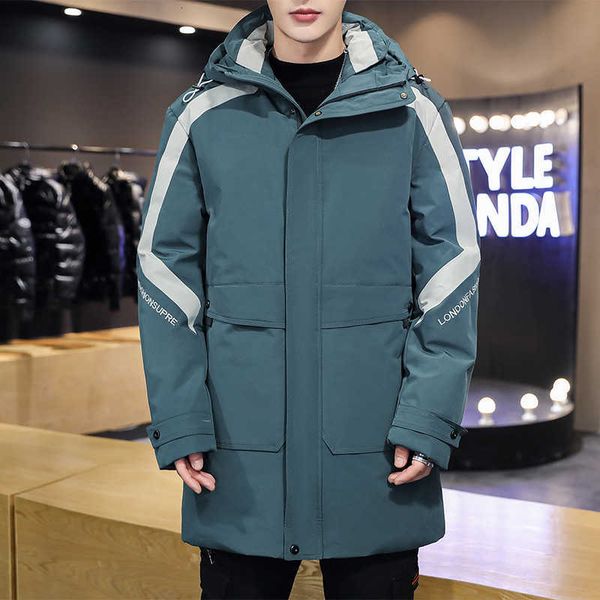 winter men's 2021 90 white duck down et thickened hooded medium and long coat trend, Black
winter men's 2021 90 white duck down et thickened hooded medium and long coat trend, Black