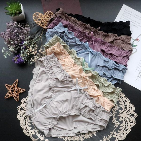 women's panties ice silk ruffled girls underwear soft high stretch low waist briefs hip-lifting seamless women temptation lingerie, Black;pink
women's panties ice silk ruffled girls underwear soft high stretch low waist briefs hip-lifting seamless women temptation lingerie, Black;pink