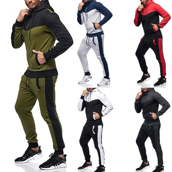men's tracksuits 2pcs men autumn sportswear match color hooded long sleeves coat + elastic waist pants jogging suit for boys, Gray
men's tracksuits 2pcs men autumn sportswear match color hooded long sleeves coat + elastic waist pants jogging suit for boys, Gray