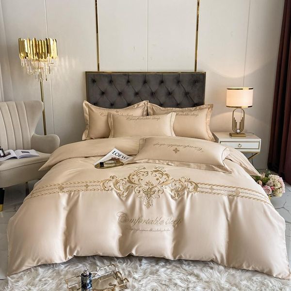 bedding sets luxury champagne gold embroidery 100% cotton set double duvet cover 1.5m 1.8m bed fitted sheet pillowcases
bedding sets luxury champagne gold embroidery 100% cotton set double duvet cover 1.5m 1.8m bed fitted sheet pillowcases