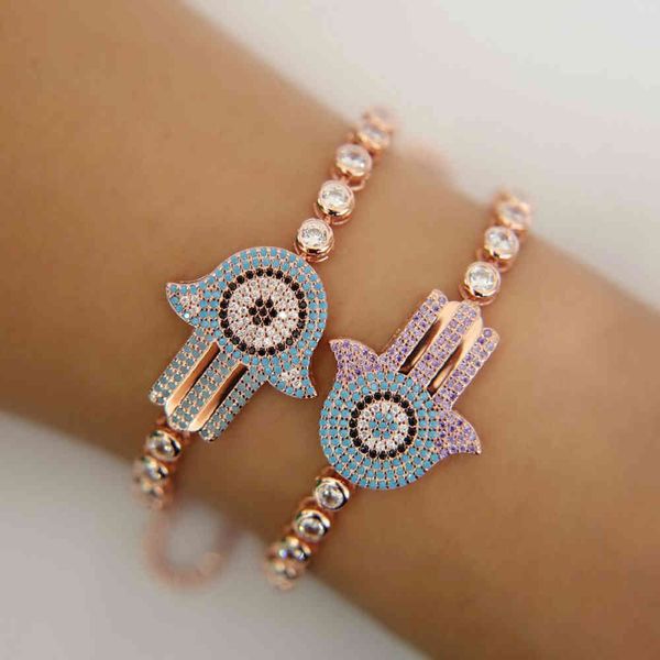 simple blue evil eye charms bracelets & bangles with adjustable cz turkish girl rose charm link chain bracelet for women, Golden;silver 
simple blue evil eye charms bracelets & bangles with adjustable cz turkish girl rose charm link chain bracelet for women, Golden;silver