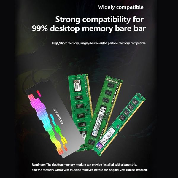 fans & coolings y5lc multi-functional rgb heatsink durable practical classic deskpc memory cooling heat spreader cooler 5v 3-pin
fans & coolings y5lc multi-functional rgb heatsink durable practical classic deskpc memory cooling heat spreader cooler 5v 3-pin