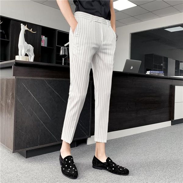 men's suits & blazers stripe pants slim british nine-point suit pantalones hombre mens trousers pantaloni uomo formal men dress pant, White;black
men's suits & blazers stripe pants slim british nine-point suit pantalones hombre mens trousers pantaloni uomo formal men dress pant, White;black