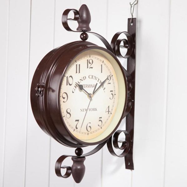 wall clocks 1pcs double-sided mount clock vintage inspired quartz wrought iron train station cafe home decorative round hanging
wall clocks 1pcs double-sided mount clock vintage inspired quartz wrought iron train station cafe home decorative round hanging