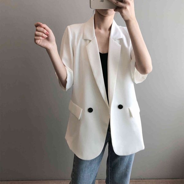 suits Turn Down Collar Women White Coat Half Summer Style Blazer Feminino, White;black
suits Turn Down Collar Women White Coat Half Summer Style Blazer Feminino, White;black