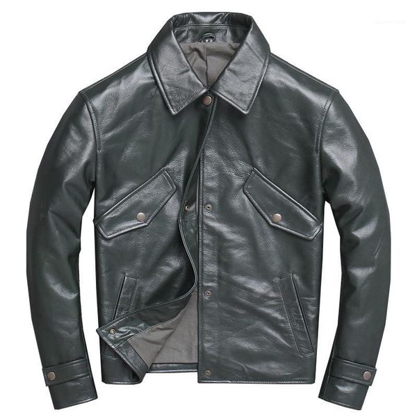 men's leather & faux 2021 green men smart casual jacket double pockets plus size xxxxl genuine cowhide autumn russian coat, Black
men's leather & faux 2021 green men smart casual jacket double pockets plus size xxxxl genuine cowhide autumn russian coat, Black