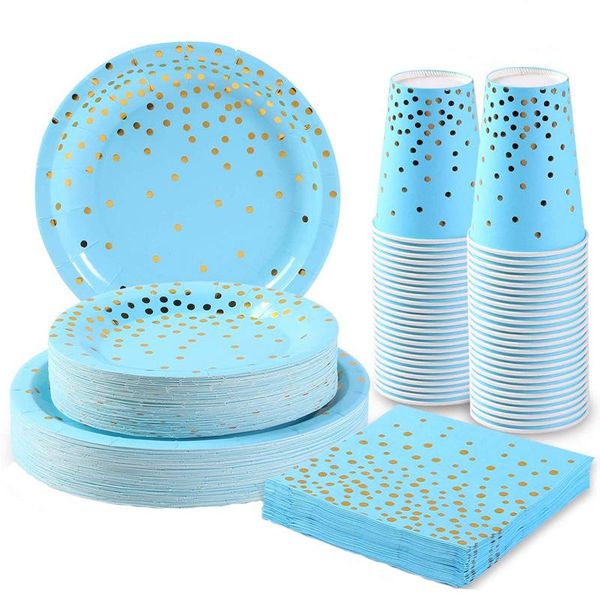 disposable dinnerware 50pcs blue gold wave point theme party supplies tableware paper cup plate napkins set kids girls birthday decor
disposable dinnerware 50pcs blue gold wave point theme party supplies tableware paper cup plate napkins set kids girls birthday decor