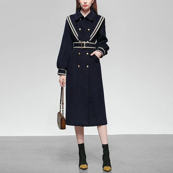 women's wool & blends runway winter long woolen jackets and coats women elegant designers overcoat thick warm work outerwear, Black
women's wool & blends runway winter long woolen jackets and coats women elegant designers overcoat thick warm work outerwear, Black