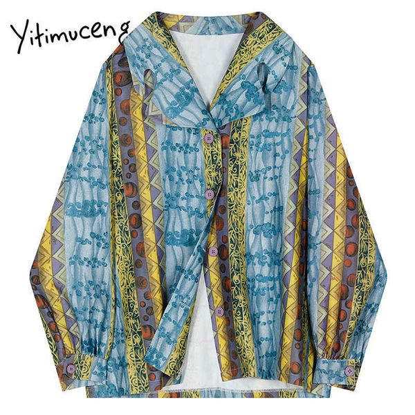 yitimuceng print button blouse women vintage shirts loose spring fashionturn-down long sleeve collar single breasted 210601, White
yitimuceng print button blouse women vintage shirts loose spring fashionturn-down long sleeve collar single breasted 210601, White
