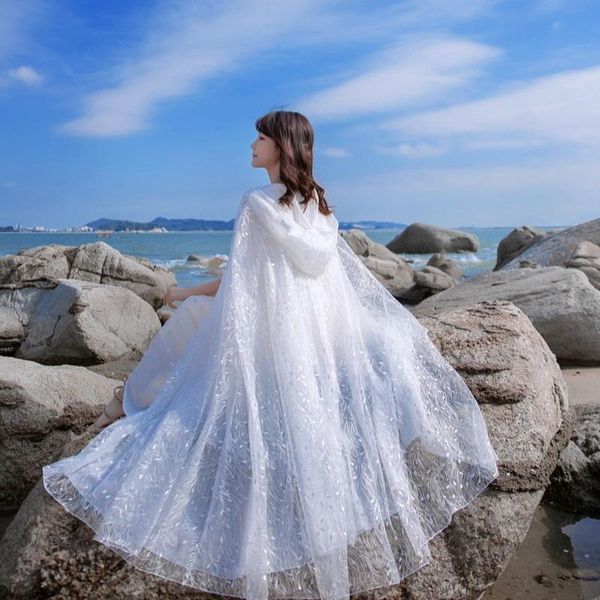 women's blouses & shirts style fairy white cape hooded holiday sunscreen loose lace long cardigan with embroidery
women's blouses & shirts style fairy white cape hooded holiday sunscreen loose lace long cardigan with embroidery
