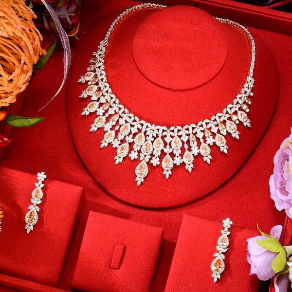 earrings & necklace kellybola fashion luxury zircon pendant for women bridal wedding banquet celebration gorgeous jewelry sets, Silver