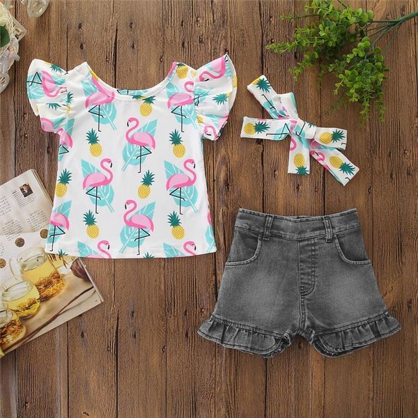 toddler kids baby girls sleeveless cartoon ruffles t shirt denim pants shorts outfits set clothes, White
toddler kids baby girls sleeveless cartoon ruffles t shirt denim pants shorts outfits set clothes, White