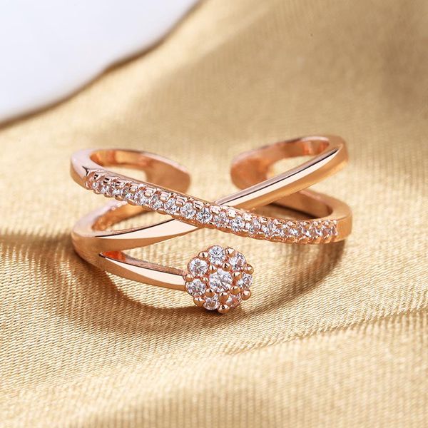 wedding rings women's fashion x-cross rose gold shiny crystal zircon stone stud simple style romantic open ring jewelry gifts, Slivery;golden
wedding rings women's fashion x-cross rose gold shiny crystal zircon stone stud simple style romantic open ring jewelry gifts, Slivery;golden