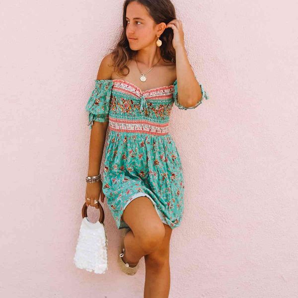 casual dresses floral print playdress women off-the-shoulder shirred bodice short sleeves mini boho beach dress female vestidos jyje, Black;gray
casual dresses floral print playdress women off-the-shoulder shirred bodice short sleeves mini boho beach dress female vestidos jyje, Black;gray