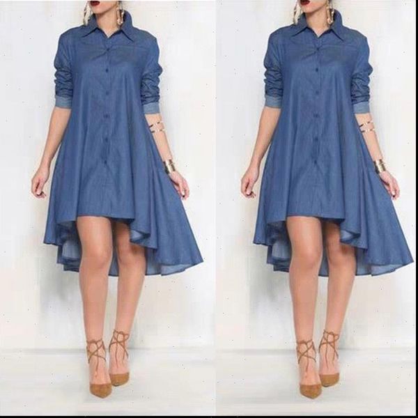 fashion blue summer long sleeve womens dress denim shirt casual turn down collar dresses ruffle loose party clothes, Black;gray
fashion blue summer long sleeve womens dress denim shirt casual turn down collar dresses ruffle loose party clothes, Black;gray