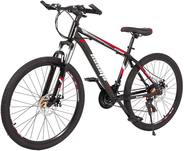 mountain bikes 21 speed suspension fork mtb high-tensile carbon steel frame mountain bicycle with dual disc brake men and women black
mountain bikes 21 speed suspension fork mtb high-tensile carbon steel frame mountain bicycle with dual disc brake men and women black