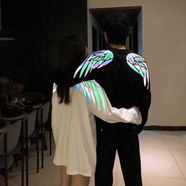 girlfriend oversized long sleeve couple women amp tees clothes reflective wing print harajuku men and t, White
girlfriend oversized long sleeve couple women amp tees clothes reflective wing print harajuku men and t, White