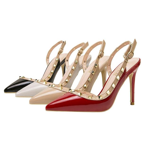 dress shoes rivet hollow female sandals 10cm pumps simple fashionable nightclub stiletto high seel shallow mouth pointed heels, Black
dress shoes rivet hollow female sandals 10cm pumps simple fashionable nightclub stiletto high seel shallow mouth pointed heels, Black