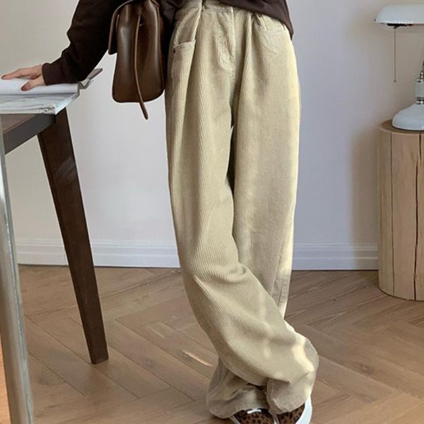 corduroy wide leg pants women's autumn winter design korean style high waist straight trousers fashion casual streetwear & capris, Black;white
corduroy wide leg pants women's autumn winter design korean style high waist straight trousers fashion casual streetwear & capris, Black;white