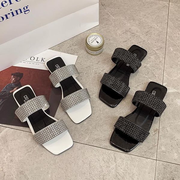 summer slippers women's shoes non-slip beach plus size rhinestone ladies outdoor slides flat square toe female, Black
summer slippers women's shoes non-slip beach plus size rhinestone ladies outdoor slides flat square toe female, Black