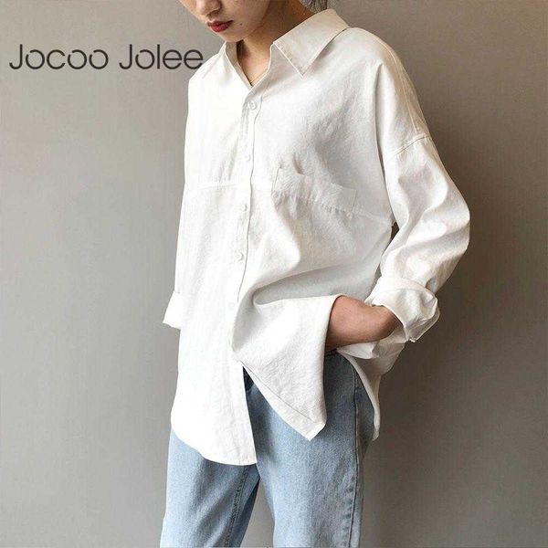 jocoo jolee women spring summer casual basic minimalist blouses loose buttons pocket turn down collar solid t-shirts 210619, White
jocoo jolee women spring summer casual basic minimalist blouses loose buttons pocket turn down collar solid t-shirts 210619, White