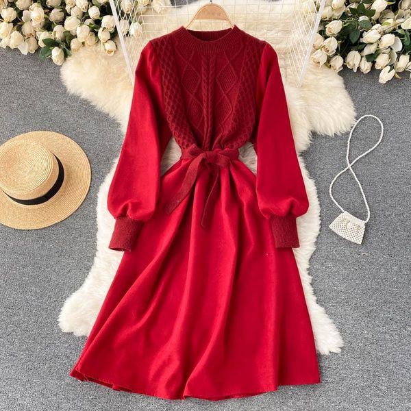 casual dresses elegant autumn knitting dress women long sleeve o neck solid a-line winter korean streetwear midi sweater, Black;gray
casual dresses elegant autumn knitting dress women long sleeve o neck solid a-line winter korean streetwear midi sweater, Black;gray