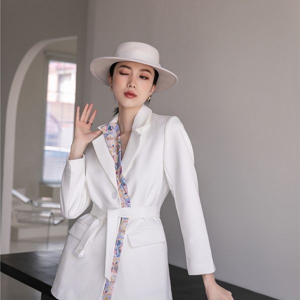 women's suits & blazers designer white lace up women with scarves korean coat and jacket fashion ladies long sleeve yd4f, White;black
women's suits & blazers designer white lace up women with scarves korean coat and jacket fashion ladies long sleeve yd4f, White;black