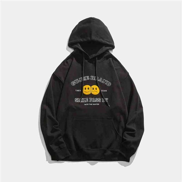 2021 spring and autumn hooded sweater men's fashion ins brand loose versatile smiling face towel embroidered coat men, Black
2021 spring and autumn hooded sweater men's fashion ins brand loose versatile smiling face towel embroidered coat men, Black