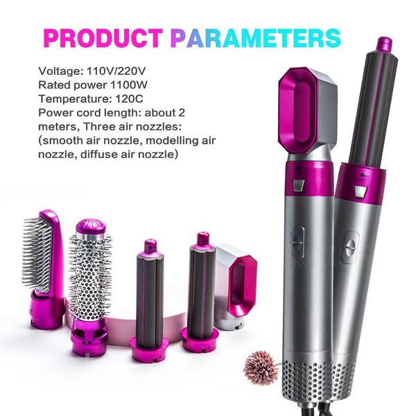 electric hair dryer brush 5 in 1 blow blower air styler comb hairdryer straightening curling iron brushes
electric hair dryer brush 5 in 1 blow blower air styler comb hairdryer straightening curling iron brushes