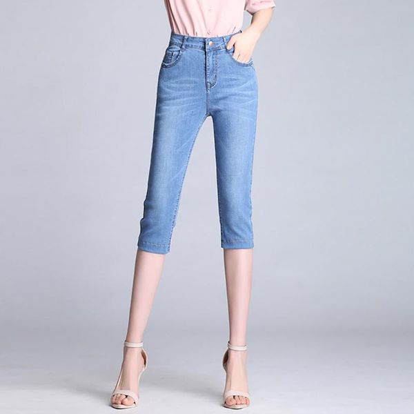 women's jeans plus size 26-34 fashion summer women high waist skinny knee length denim slim streetwear stretch casual pants, Blue
women's jeans plus size 26-34 fashion summer women high waist skinny knee length denim slim streetwear stretch casual pants, Blue