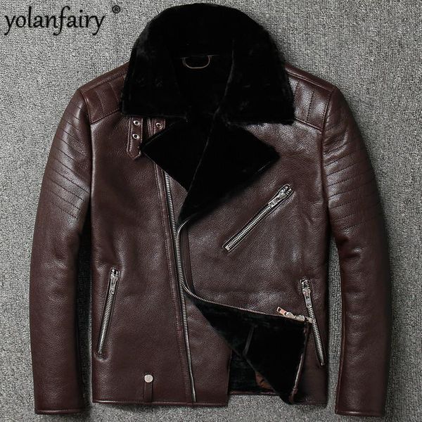 men's leather & faux men shearling coat sheepskin jacket real fur slim short thick casual 2021 autumn and winter m800-1, Black
men's leather & faux men shearling coat sheepskin jacket real fur slim short thick casual 2021 autumn and winter m800-1, Black