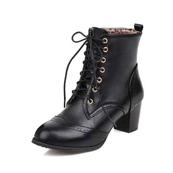 boots mkkhou short women winter round head stitching plus velvet warm thick heel middle leather large size 34-48, Black
boots mkkhou short women winter round head stitching plus velvet warm thick heel middle leather large size 34-48, Black