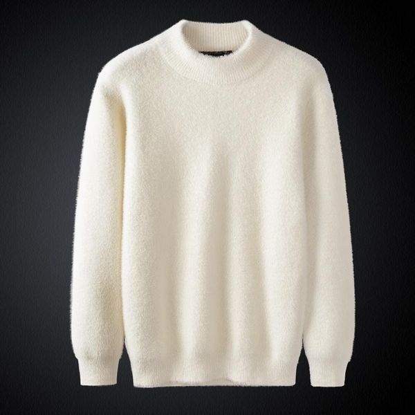 men's sweaters autumn and winter half-high collar sweater mid-collar fleece lined padded warm keeping white cotton knitwear, White;black
men's sweaters autumn and winter half-high collar sweater mid-collar fleece lined padded warm keeping white cotton knitwear, White;black