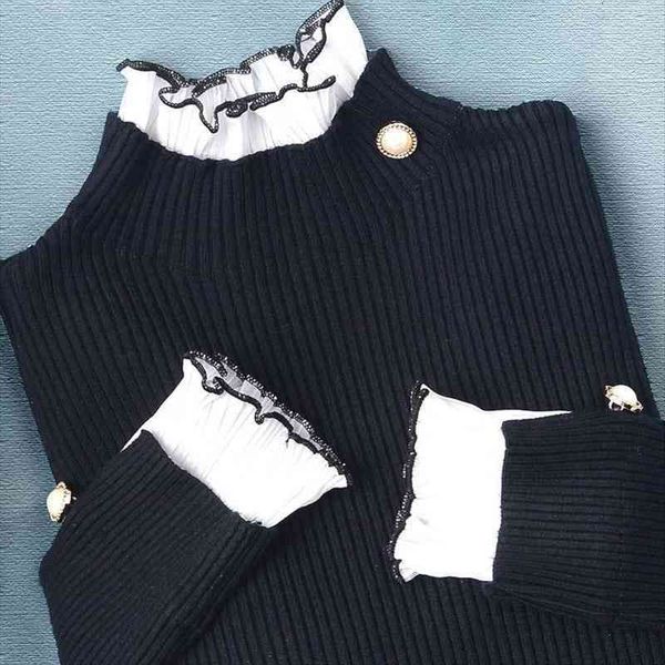 autumn winter women knitted womens sweaters pullover casual long sleeve chiffon splice slim jumper pull femme knitwear, White;black
autumn winter women knitted womens sweaters pullover casual long sleeve chiffon splice slim jumper pull femme knitwear, White;black
