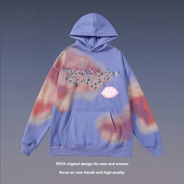 tkpa high street thickened plush hooded tie dyed leopard lettered printing national fashion leisure sweater men's, Black
tkpa high street thickened plush hooded tie dyed leopard lettered printing national fashion leisure sweater men's, Black
