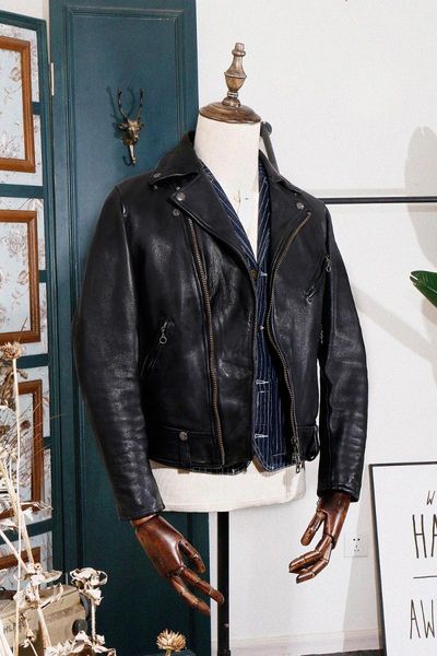men's leather & faux pakistan vegetable tanning sheep skin fold-down collar knight jacket men genuine clothes motorcycle, Black
men's leather & faux pakistan vegetable tanning sheep skin fold-down collar knight jacket men genuine clothes motorcycle, Black